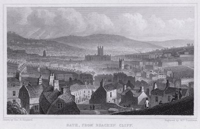 Bath, fra Beachen Cliff (gravering) av Thomas Hosmer Shepherd