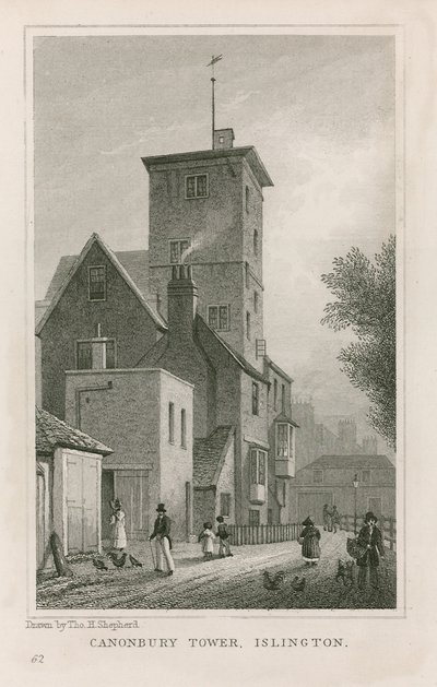 Canonbury House and Tower av Thomas Hosmer Shepherd