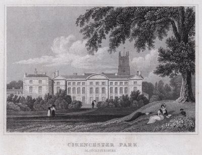 Cirencester Park, Gloucestershire (gravering) av Thomas Hosmer Shepherd