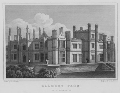 Dalmeny Park, Linlithgowshire (gravering) av Thomas Hosmer Shepherd