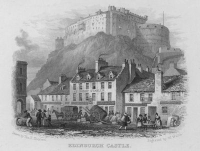 Edinburgh Castle (gravering) av Thomas Hosmer Shepherd