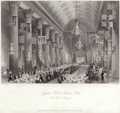 Egyptian Hall på Mansion House under Wilson-banketten av Thomas Hosmer Shepherd
