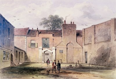 Inngang til Tothill Fields Prison, 1850 av Thomas Hosmer Shepherd