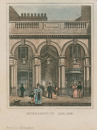 Utvendig utsikt over Burlington Arcade av Thomas Hosmer Shepherd