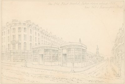 Fleet Market fra Holborn Bridge (nå fjernet) av Thomas Hosmer Shepherd