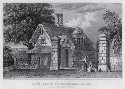 Gate-Lodge of Broomwell House, Brislington, nær Bristol (gravering) av Thomas Hosmer Shepherd