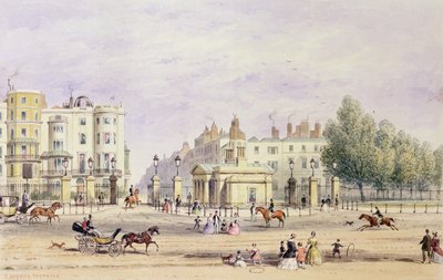 Grosvenor Gate og den nye hytta, 1851 av Thomas Hosmer Shepherd