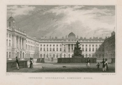 Interiør Quadrangle, Somerset House av Thomas Hosmer Shepherd