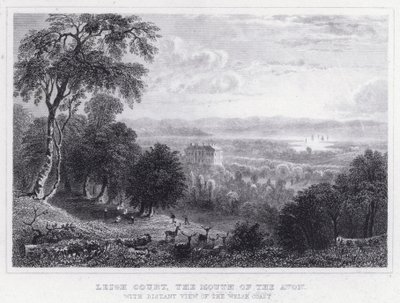 Leigh Court, the Mouth of the Avon, med fjernsyn over den walisiske kysten (gravering) av Thomas Hosmer Shepherd