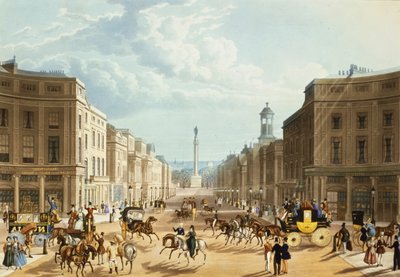 Lower Regent Street, pub. av Ackermann, ca. 1835 (se også 192750) av Thomas Hosmer Shepherd