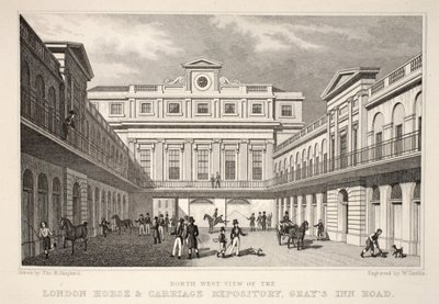 N.W. Utsikt over London Horse and Carriage Repository, Gray