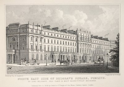 North East Side of Belgrave Square, Pimlico, fra puben 