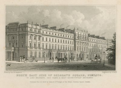 Nordøstsiden av Belgrave Square, Pimlico av Thomas Hosmer Shepherd