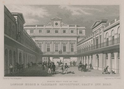 Nordvestlig utsikt over London Horse and Carriage Repository, Gray