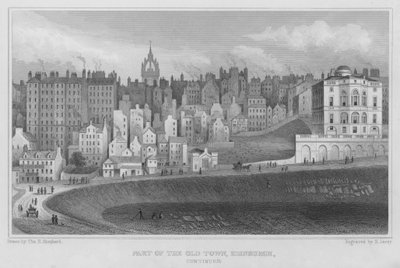 En del av gamlebyen, Edinburgh (gravering) av Thomas Hosmer Shepherd