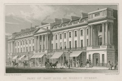 En del av østsiden av Regent Street, London av Thomas Hosmer Shepherd