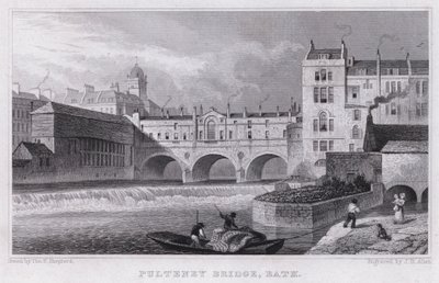 Pulteney Bridge, Bath (gravering) av Thomas Hosmer Shepherd