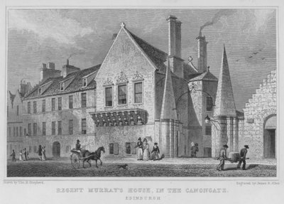 Regent Murrays hus, i Canongate, Edinburgh (gravering) av Thomas Hosmer Shepherd