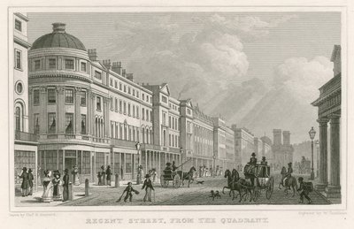 Regent Street, London, fra kvadranten av Thomas Hosmer Shepherd