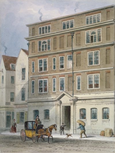 Residence of Titus Oates, Oat Lane, City of London, 1848 av Thomas Hosmer Shepherd