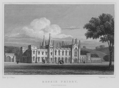 Rossie Priory, Perthshire (gravering) av Thomas Hosmer Shepherd