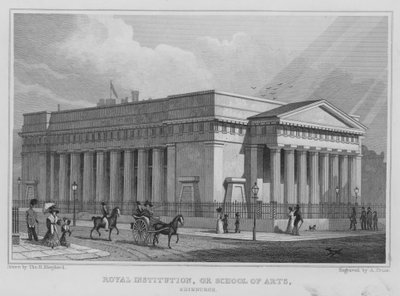 Royal Institution, eller School of Arts, Edinburgh (gravering) av Thomas Hosmer Shepherd
