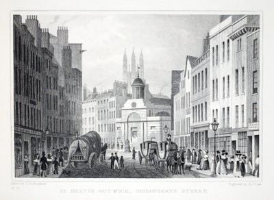 St Martin Outwich, Bishopsgate Street, fra London og dets omgivelser i puben fra det nittende århundre. Jones und Co., 1827-1829 av Thomas Hosmer Shepherd