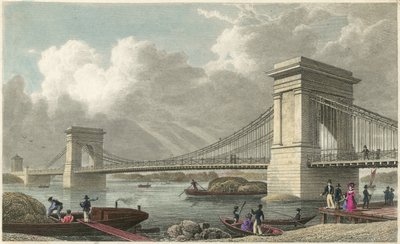 Hengebro over Themsen ved Hammersmith av Thomas Hosmer Shepherd