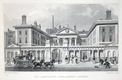 Admiralitetet, Parliament Street, fra puben 'London and it's Environs in the Nineteenth Century'. Jones und Co., 1827-1829 av Thomas Hosmer Shepherd