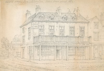 The Angel Inn, Islington (blekk på papir) av Thomas Hosmer Shepherd