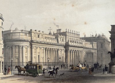 The Bank of England, gravert av Louis-Jules Arnout (1814-68), pub. 1854 av E. Gambart und Co. (litografi) av Thomas Hosmer Shepherd
