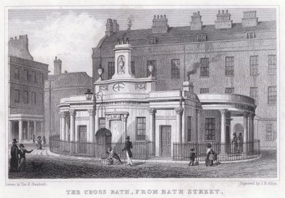 The Cross Bath, fra Bath Street (gravering) av Thomas Hosmer Shepherd