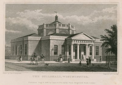 The Guildhall, Westminster, London av Thomas Hosmer Shepherd