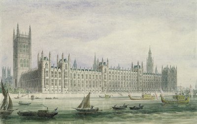 The Houses of Parliament (grafitt, penn og blekk og wc på papir) av Thomas Hosmer Shepherd