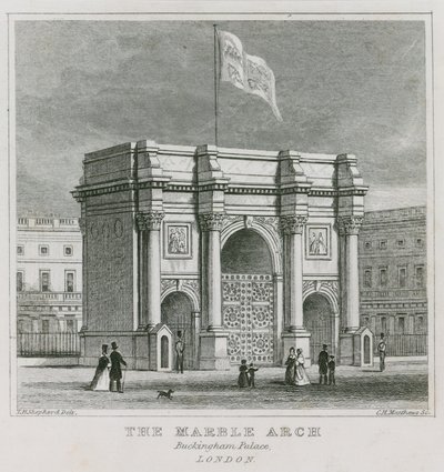 The Marble Arch, Buckingham Palace av Thomas Hosmer Shepherd