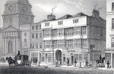 The Old White Hart Tavern, Bishopsgate Street, fra puben 'London and it's Environs in the Nineteenth Century'. Jones und Co., 1827-1829 av Thomas Hosmer Shepherd