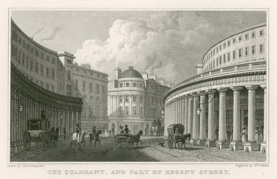 Kvadranten og en del av Regent Street, London av Thomas Hosmer Shepherd