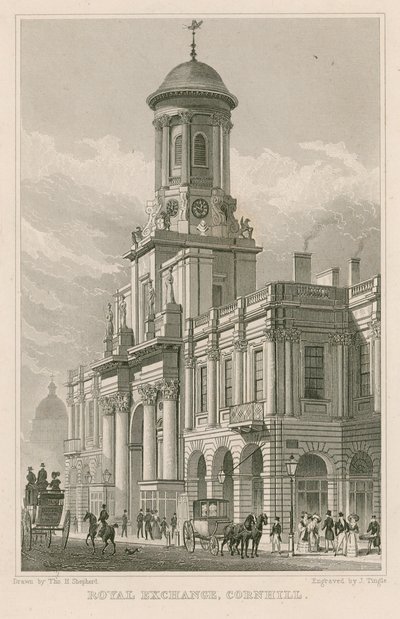 The Royal Exchange, Cornhill, London av Thomas Hosmer Shepherd