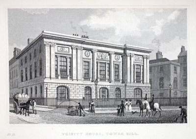 Trinity House, Tower Hill, fra puben 'London and it's Environs in the Nineteenth Century'. Jones und Co., 1827-1829 av Thomas Hosmer Shepherd