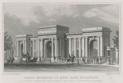 Triumfbuen, inngang til Hyde Park, London av Thomas Hosmer Shepherd