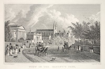 Utsikt i Regent's Park, fra puben "London and it's Environs in the Nineteenth Century". Jones und Co., 1827-1829 av Thomas Hosmer Shepherd