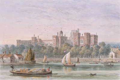 Utsikt over Lambeth Palace fra Themsen, 1837 av Thomas Hosmer Shepherd