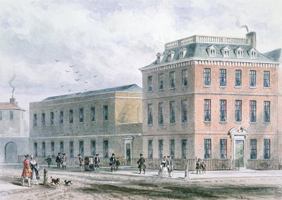 Utsikt over Soho Square og Carlisle House av Thomas Hosmer Shepherd