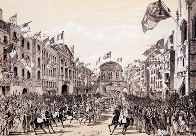 Besøk av Napoleon III og keiserinne Eugenie til byen, 19. april 1855 av Thomas Hosmer Shepherd