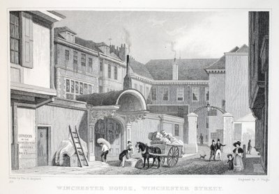 Winchester House, Winchester Street, fra puben 'London and it's Environs in the Nineteenth Century'. Jones und Co., 1827-1829 av Thomas Hosmer Shepherd