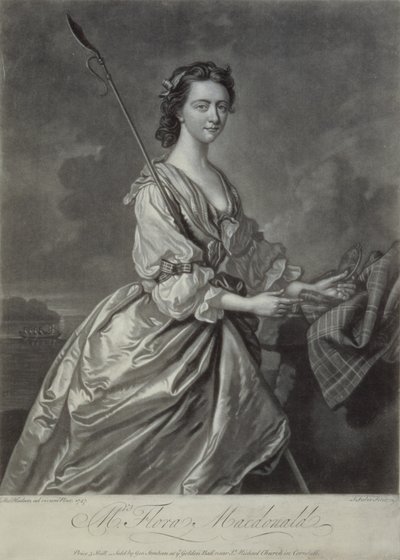 Flora MacDonald (1722-90), gravert av J. Faber, 1747 (mezzotintgravering) av Thomas Hudson