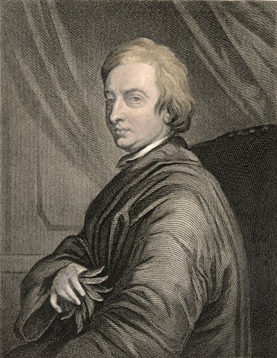 Portrett av John Dryden (1631-1700) gravert av Charles Edward Wagstaff (f.1808) pub. av William Mackenzie av Thomas Hudson