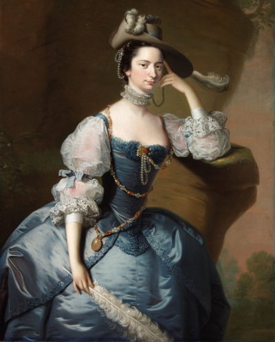 Portrett av Margaret, Lady Oxenden, ca. 1755 av Thomas Hudson