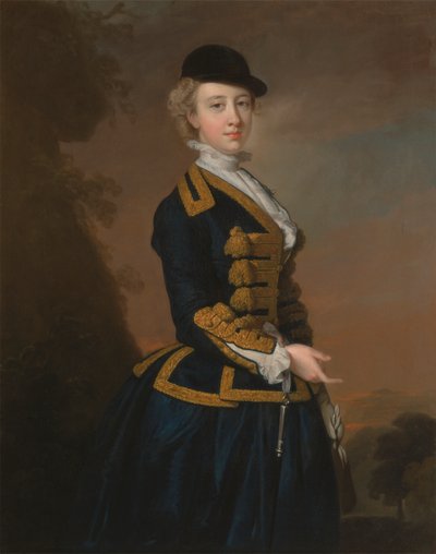 Portrett av en ung kvinne fra Fortesque-familien i Devon av Thomas Hudson