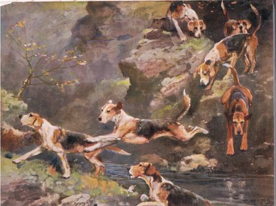 Over the River, illustrasjon fra 'Hounds' av Thomas Ivester Lloyd